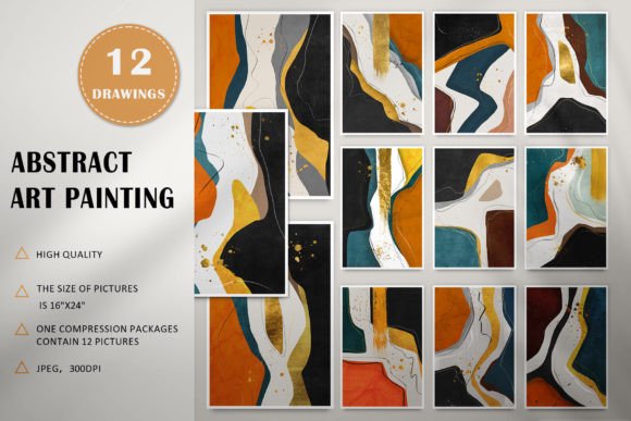 Abstract Orange Geometric Pattern for Craft & Cricut Projects