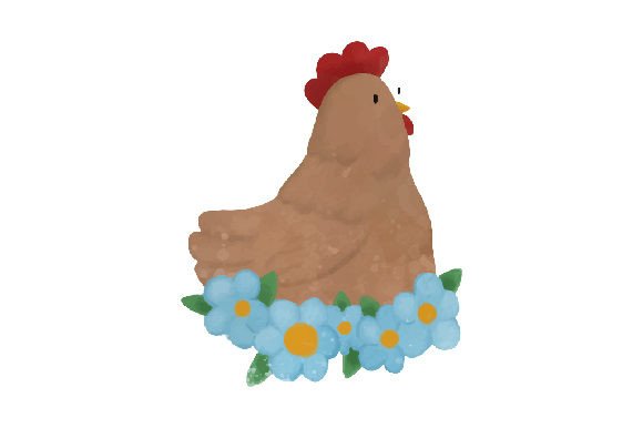 Cute Spring Chicken, Watercolor for Spring Branding and Marketing Visuals