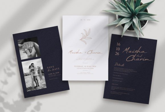 Elegant and Minimalist Wedding Card Print Templates for Modern Branding