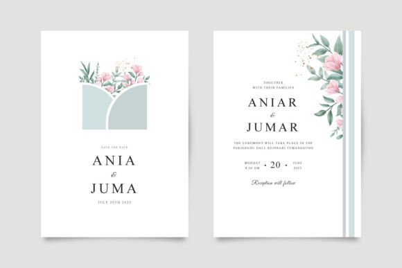 Elegant Wedding Invitation with Floral Print Templates Review