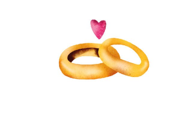 Engagement Ring Watercolor for Valentine's Day Branding
