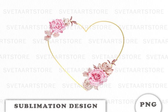 Gold Heart Valentine Frame PNG for Crafts