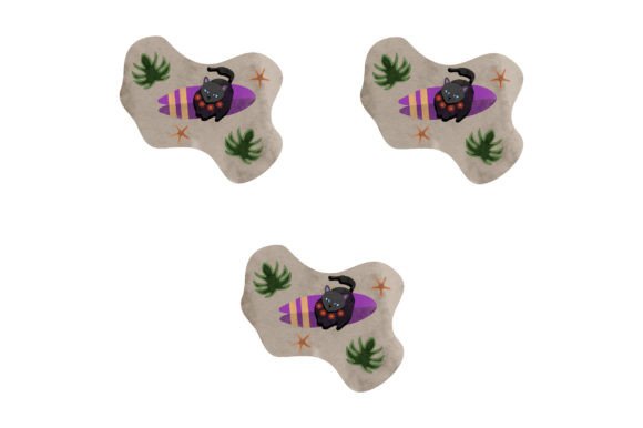 Hawaiian Black Cat Pattern for Cat Lovers & Crafters