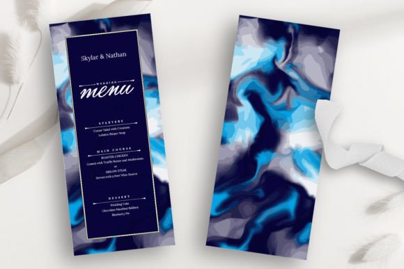 Modern Navy Blue Marble Menu Card: A Designer’s Real-World Embroidery Review
