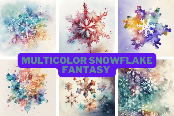 Multicolor Snowflake Fantasy: A Vibrant Background for Editorial and Digital Design