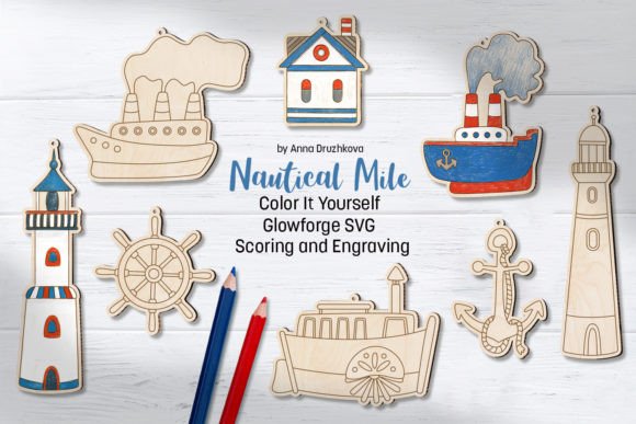 Nautical Mile Glowforge Coloring Kit for Craft Lovers