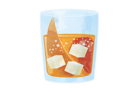 Old Fashioned Cocktail Watercolor: Happy Hour Branding Done Right