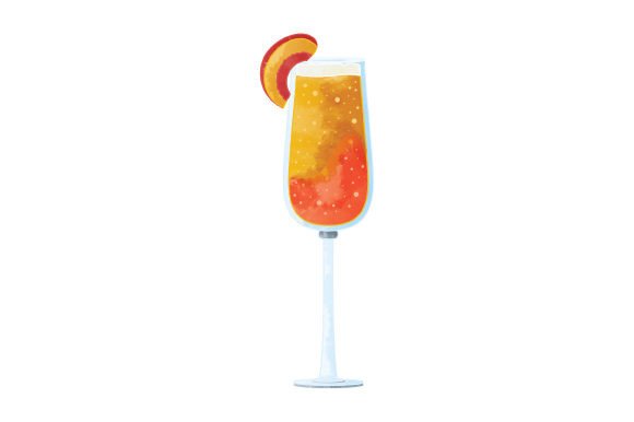 Peach Bellini Cocktail - Watercolor: A Happy Hour Design Asset for Real Client Work