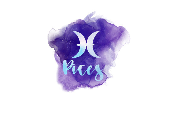 Pices Zodiac Sign Watercolor for Birthday-Themed Digital Products