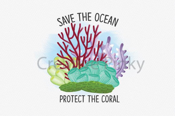 Save the Ocean, Protect the Coral PNG for Crafts