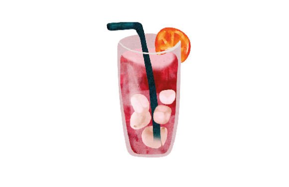 Tequila Sunrise Cocktail Watercolor: Happy Hour-Inspired Design for Local Branding
