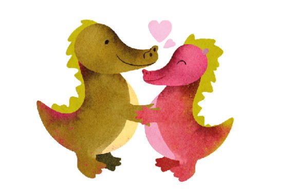 Two Dinosaurs in Love: Valentine's Day Branding
