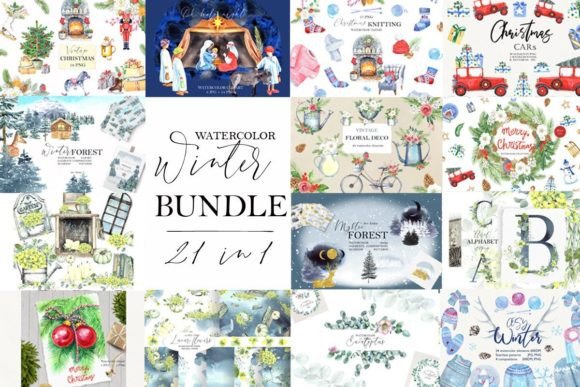 Watercolor Winter Bundle: A Designer’s Asset Review