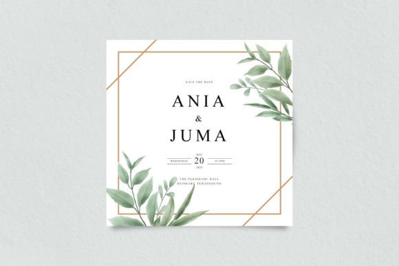 Wedding Card Set with Gold Frame: A Print Templates Review for Brand Designers